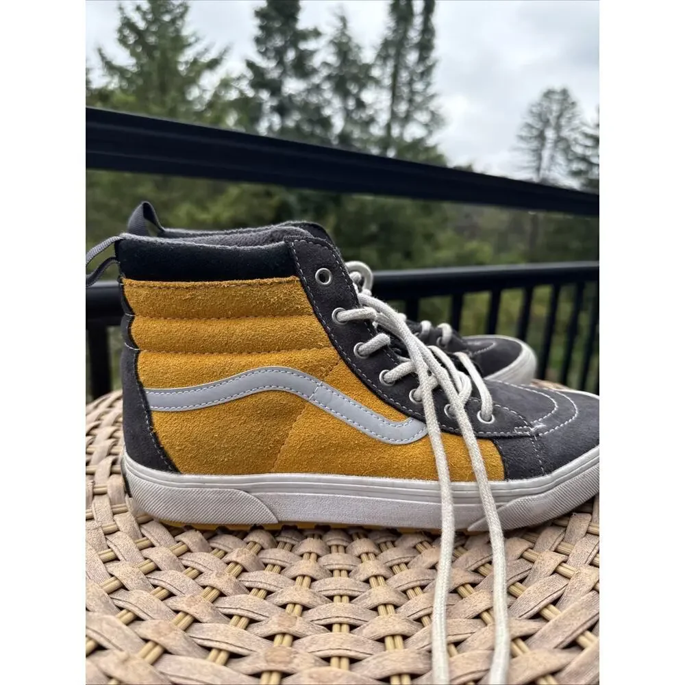 Vans Sk8 Hi Top MTE Juniors 7 Yellow Gray suede shoes Skate Shoes Sneakers
